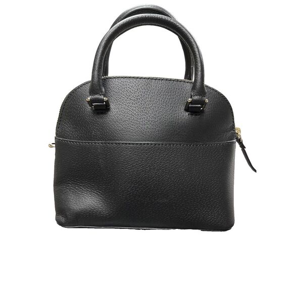 Kate Spade New York Black Leather Dome Satchel Purse Hand Bag - Picture 3 of 10